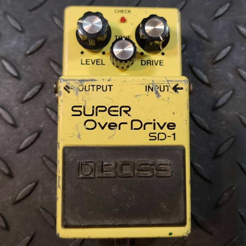 Boss SD-1 Super Overdrive Early MIT Taiwan JRC4558DD Chip Converted to PSA  Spec 9vDC Black Label