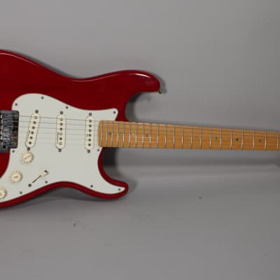 2000 Fender American Deluxe Stratocaster Transparent Crimson w/OHSC image 20