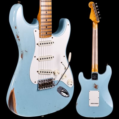 Fender Custom Shop LTD '57 Stratocaster Relic, Faded Aged Daphne Blue 7lbs 6oz image 1