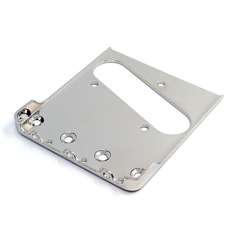 All Parts® Tele bridge plate withou t saddles for bigsby use Nickel image 1