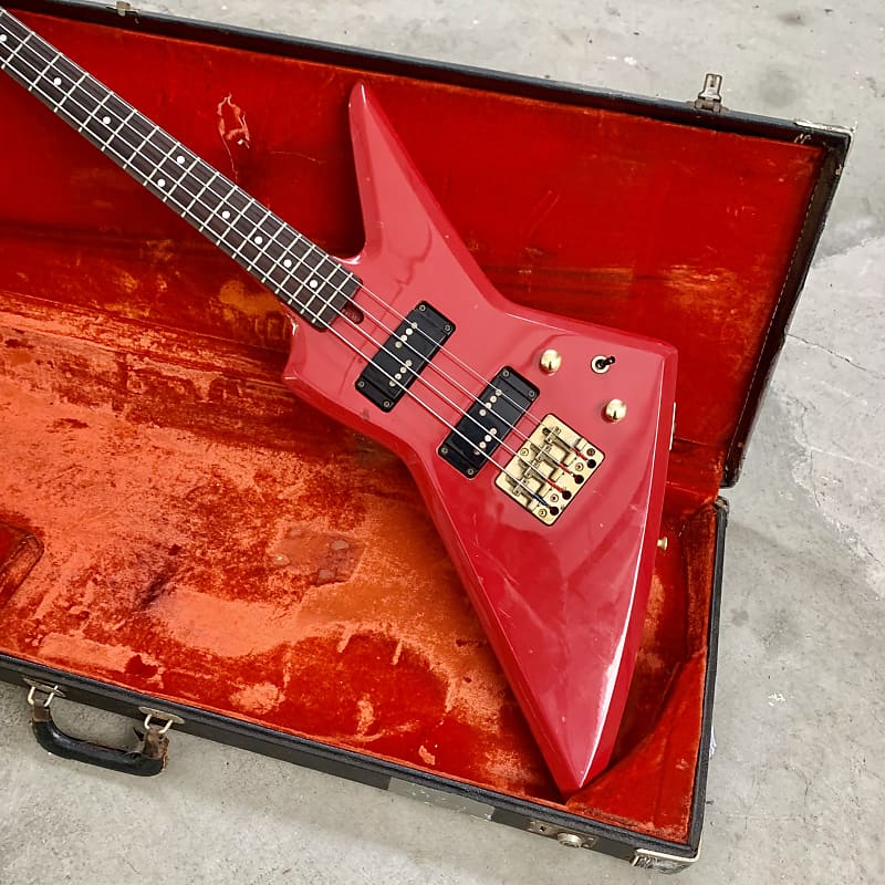 Aria Pro II ZZB Deluxe Bass Guitar 1983 Red original vintage