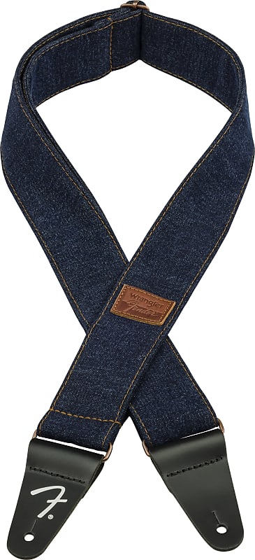 Fender WRANGLERxFENDER LOGO DENIM STRAP Dark Indigo