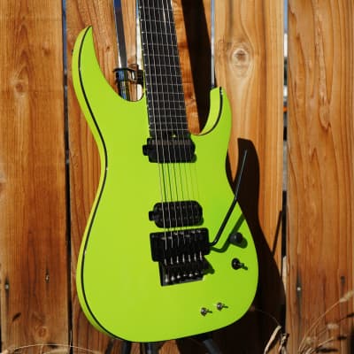 Schecter DIAMOND SERIES Keith Merrow KM-7 FR S Mk-III Hybrid Lambo Green 7-String Electric Guitar image 2