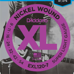 D'Addario EXL120-7 Nickel Wound 7-String Electric Guitar Strings, Super Light Gauge