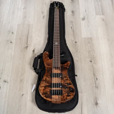 Spector NS Ethos 5 5-String Bass, Poplar Burl Top, Super Faded Black Gloss image 10