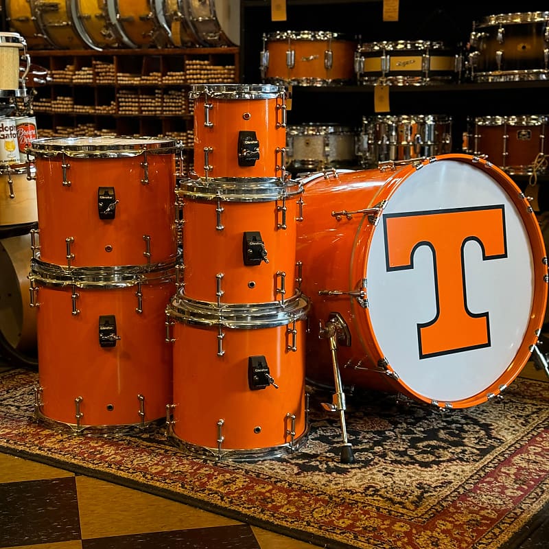 USED Custom Carbon Fiber Drum Set in "Tennessee Orange" Reverb
