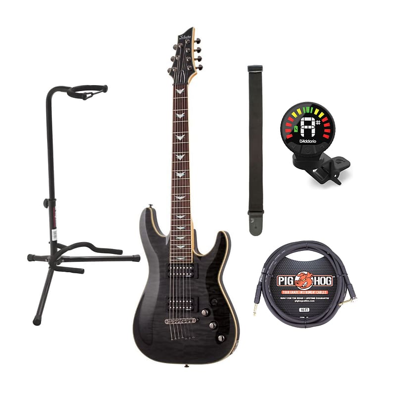 Schecter Omen Extreme-7 Electric Guitar (See-Thru Black) with | Reverb