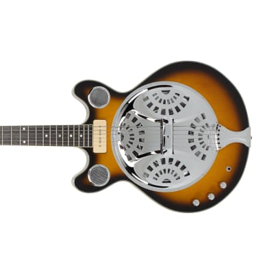 Eastwood Guitars Delta 6 Baritone LEFTY - Sunburst - Left Handed Electric / Acoustic Resonator Guitar - NEW! for sale
