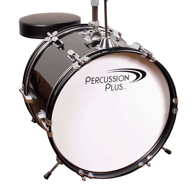 GP Percussion 3-Piece Complete Junior Drum Set, Metallic Red 