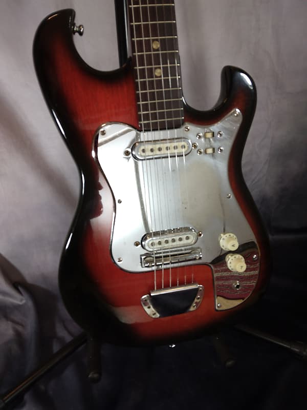 Kawai Vintage Made in Japan Offset Body Electric Guitar 1960s - Red Burst image 1