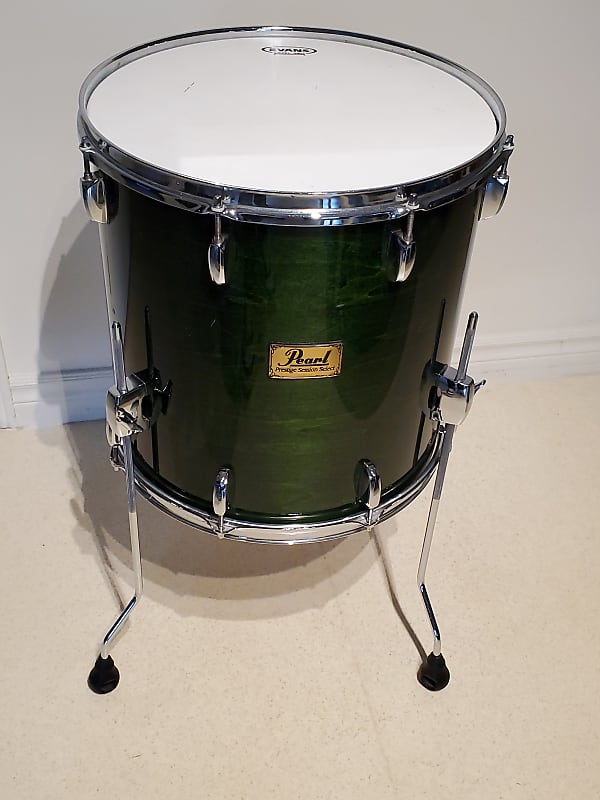 VTG PEARL Emerald Mist Floor Tom Drum 16"x16" Maple Prestige Session - Gorgeous Clean image 1
