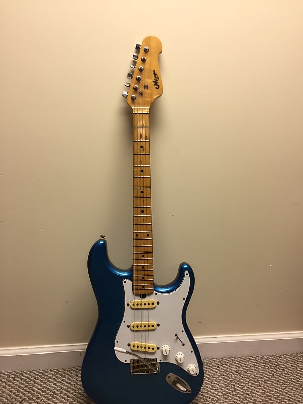 Memphis Stratocaster 1980s Lake Placid Blue sparkle  w/ Maple Fretboard image 1