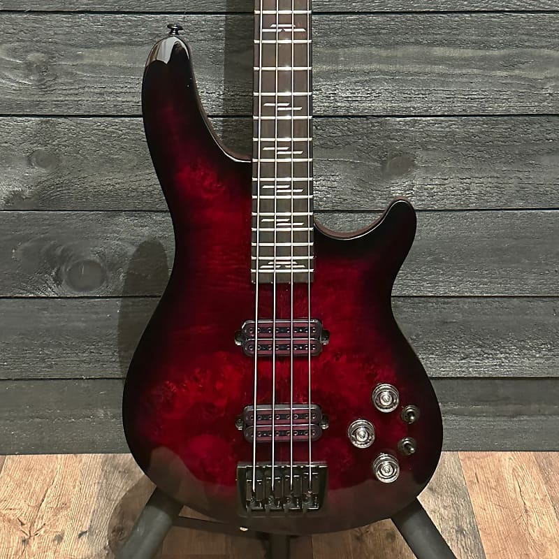 Schecter Omen Elite 4 4 String Electric Bass Guitar Black Cherry Burst