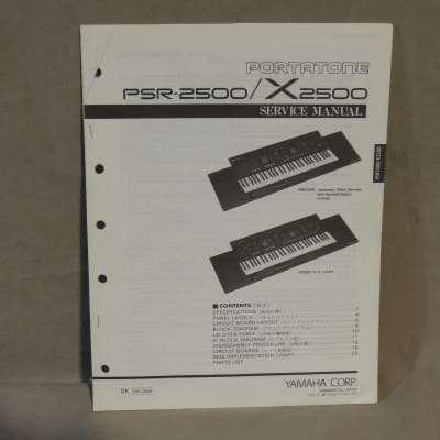 Yamaha Portatone PSR-2500 / X2500 Service Manual [Three Wave Music]