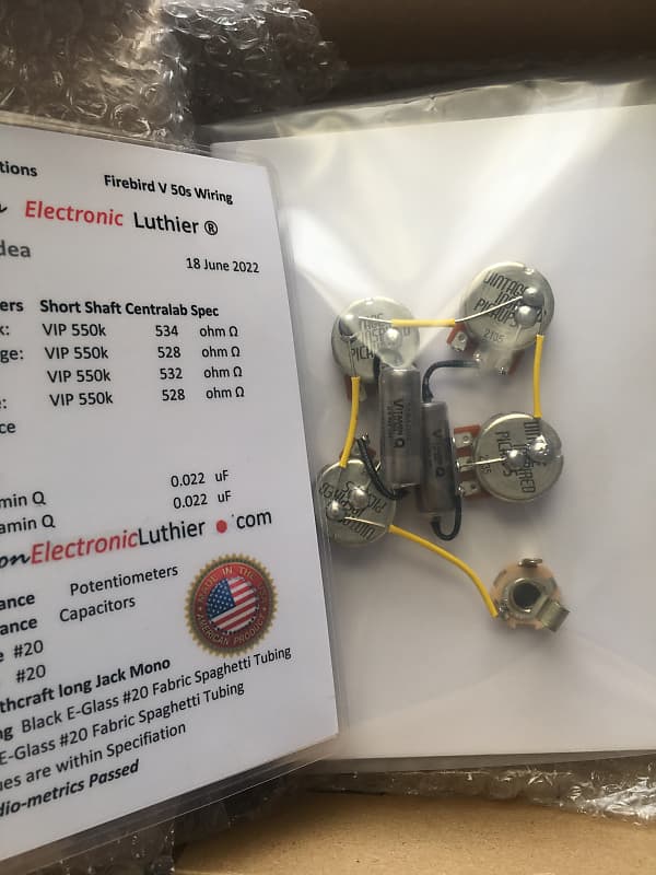 Jackson electronic luthier Gibson Firebird VIP pots Sprague Reverb