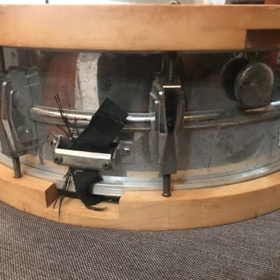 1971 Ludwig No. 400 Supraphonic 5x14" 10-Lug Aluminum Snare Drum with Pointed Blue/Olive Badge 1969 - 1979 - Chrome-Plated OBO image 15