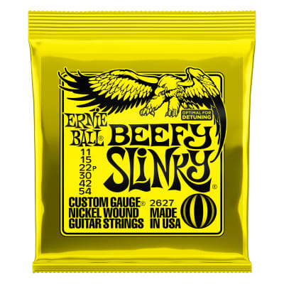 Ernie Ball 2627 Beefy Slinky Nickel Wound Drop Tuning Electric Guitar Strings 11-54 Yellow image 1