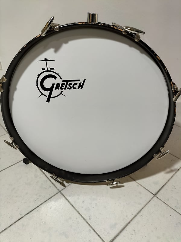Gretsch BASS DRUM Vintage square badge 20x14 1980 YELLOW Reverb