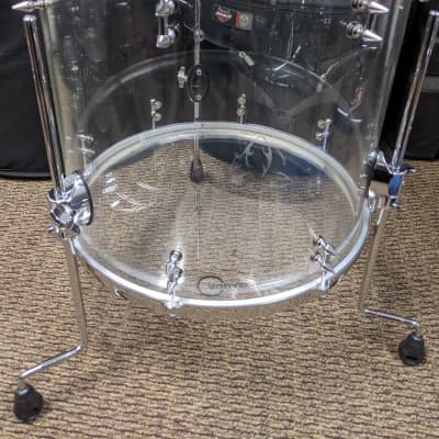 7 pc. Custom Cast Acrylic Shell Drum Set Custom 2018 - Clear image 11