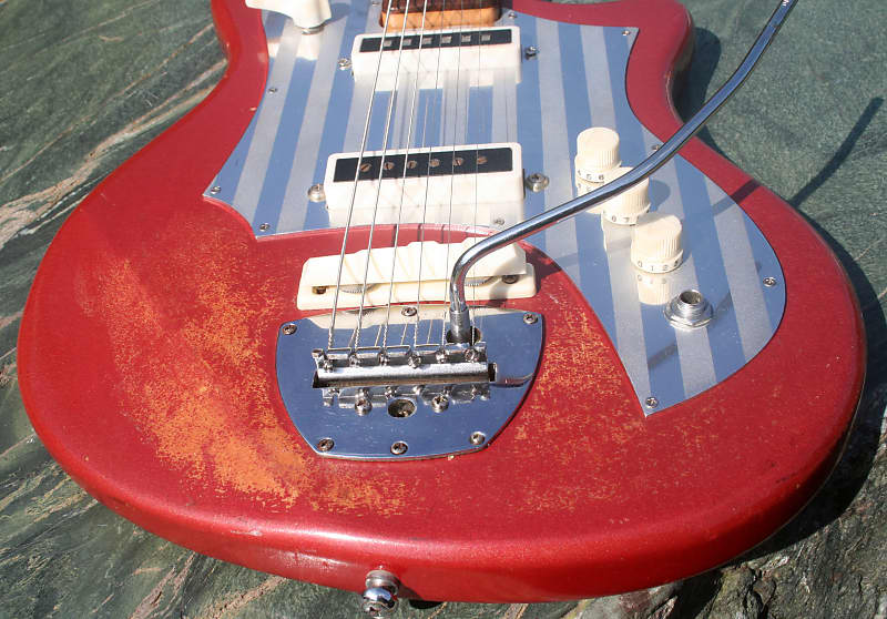 1965 Guyatone LG-80T Japan Vintage Bizarre Guitar - Metallic Red