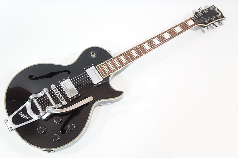 Burny ギター　セミホロウ ？　Bigsby Burny BLC-90 Les Paul Semi-Hollow Bigsby Black Electric