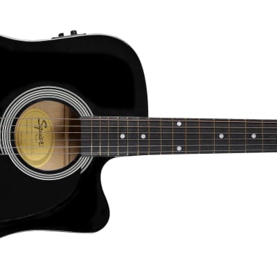 SQUIER SA105CE Dreadnought Cutaway Stained Hardwood Fingerboard Black for sale