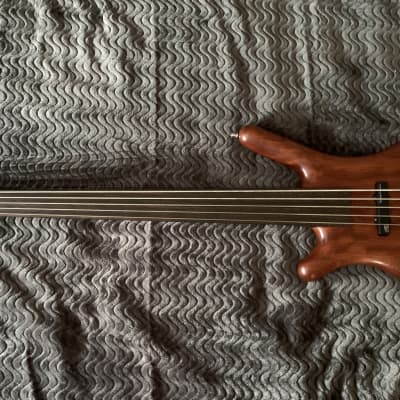 Warwick Corvette 5 string fretless left handed bass 2010 waxed bubinga UK courier paid by seller image 1