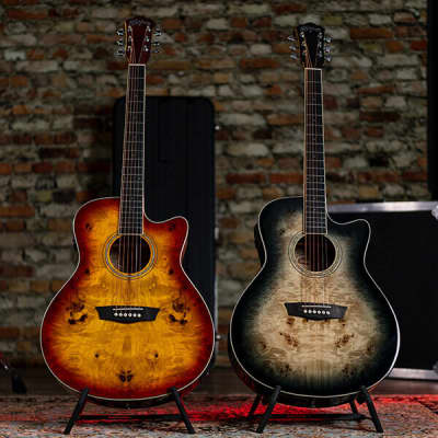 Washburn DFBACEA | Deep Forest Burl Grand Auditorium Ac / El Guitar, Amber Fade. New with Full Warranty! image 10