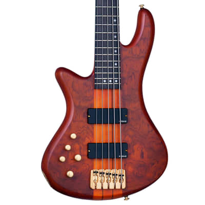 Schecter Stiletto Studio-5 5-String Left Handed Bass Guitar - Honey Satin image 3