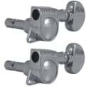 Grover 406C6 Mini Locking Rotomatics with Round Button - Guitar Machine Heads, 6-in-Line, Bass Side (Left) - Chrome