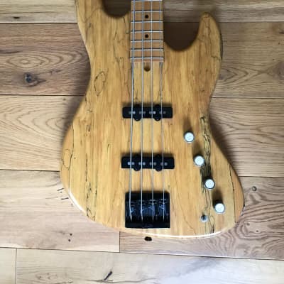Crews Maniac Sound Uncle Jazz bass 2005 Natural / Spalted maple image 2