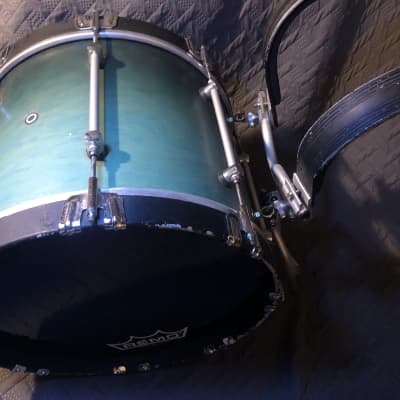 18" Mapex Marching Bass Drum Teal Fade (w/Randall May Carrier) image 12