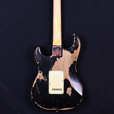 Fender '68 Landau Statocaster Jason Smith Masterbuilt from 2020 in Relic Black with original Hardcase image 2
