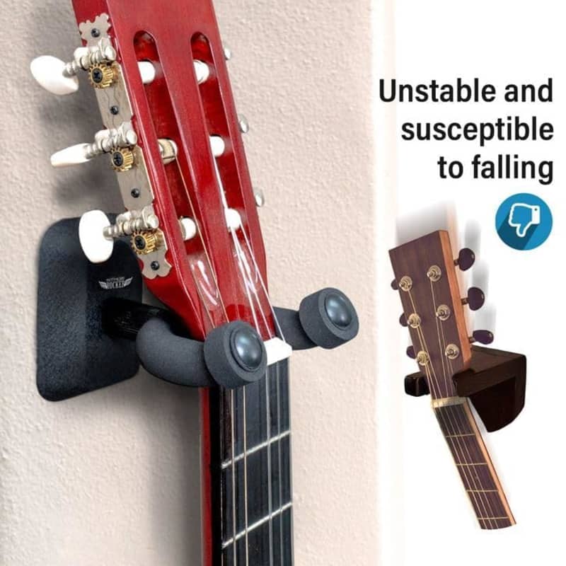 Sondery Guitar Wall Mount Hanger, Auto Lock And Adjustable Hook Holder For Acoustic And Electric Guitar, Ukulele, Bass, Banjo And Mandolin, NOT For