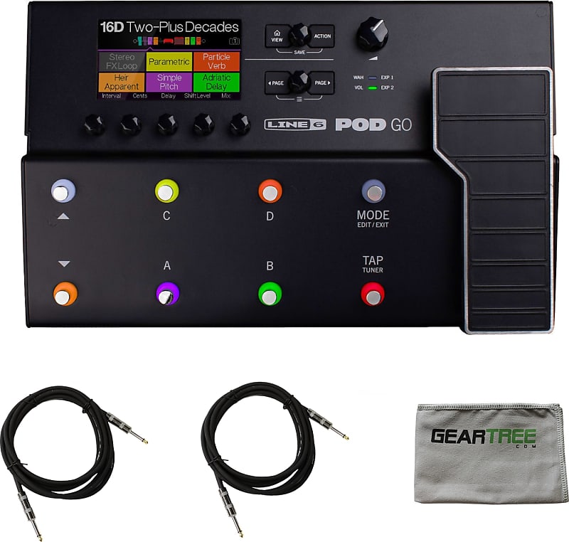Line 6 POD Go Multi Effects Pedal w/ PSU, USB Cable, 2 Guitar Cables, Cloth image 1