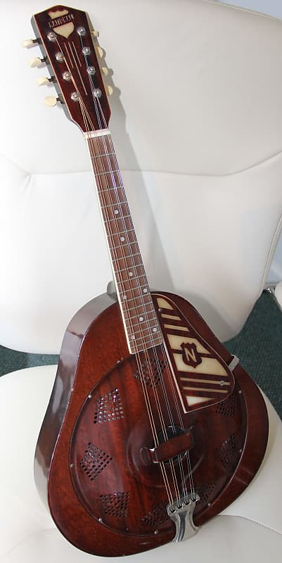 National Resonator Mandolin 1930s Woodgrain on metal image 1