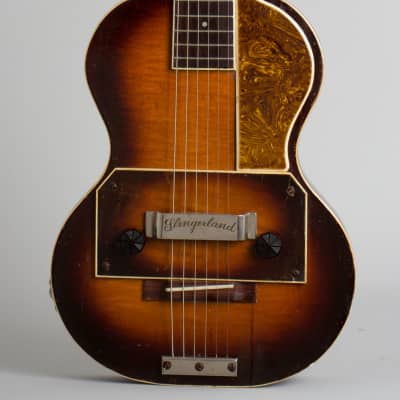 Slingerland  Songster Model 401 Solid Body Electric Guitar (1936), ser. #132, original black hard shell case. image 3