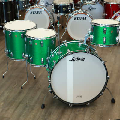 Ludwig Legacy Maple 4-PC Shell Pack 12/14/16/24 (Green Sparkle) image 3