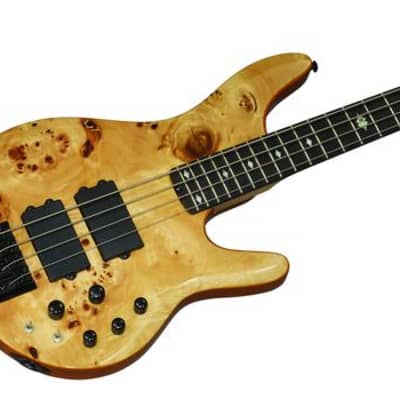 Michael Kelly Guitar Co. Pinnacle 4-String Bass Electric Bass Guitar with Natural Burl Finish image 2