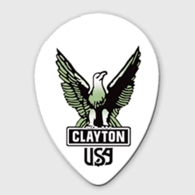 Clayton ST126/12 Acetal Guitar Picks (12 Pack) - Small Teardrop Shape (1.26mm) - White for sale