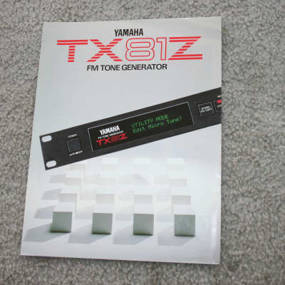 Yamaha TX81Z FM Tone Generator Synthesizer brochure catalog - includes presets list