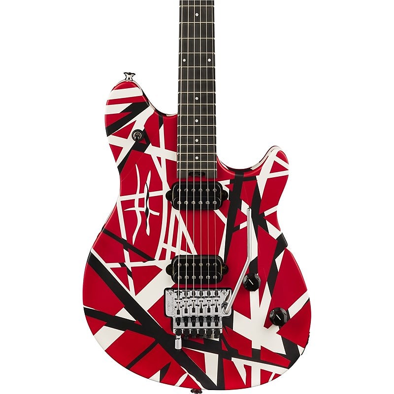 EVH Wolfgang Special Striped Red with Black and White Stripes