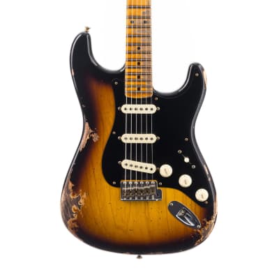 Fender Custom Shop 1957 Stratocaster Heavy Relic, Lark Guitars Custom Run -  2 Tone Sunburst (419) image 4