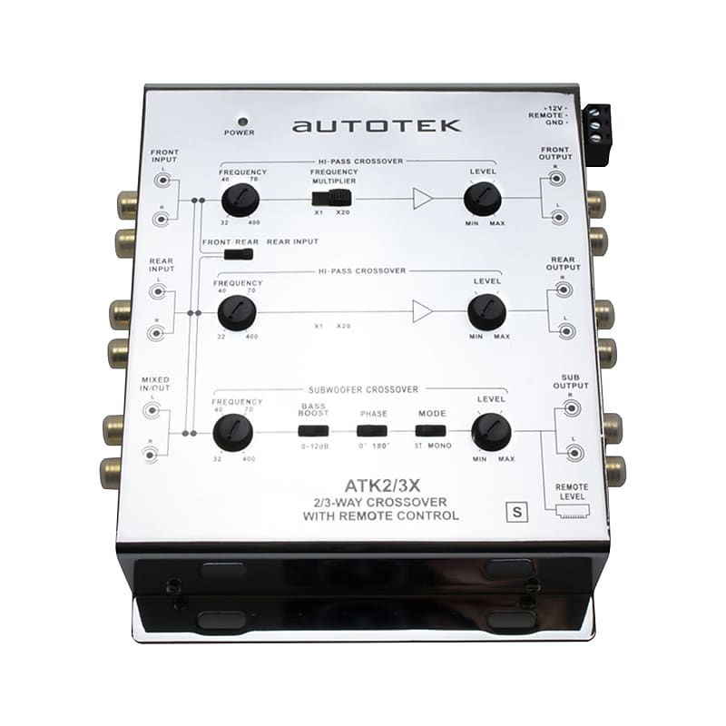 AUTOTEK ATK2/3X 3-Way Active Crossover Bass Remote and 4-Band EQ ...