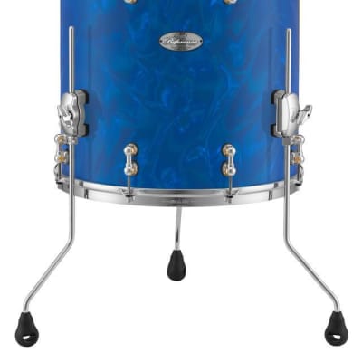 Pearl Music City Custom Reference Pure Series 14"x14" Floor Tom BLUE SATIN MOIRE RFP1414F/C721 image 1
