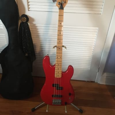 Burnside by Guild 4 string Bass Guitar 1980s Red image 1