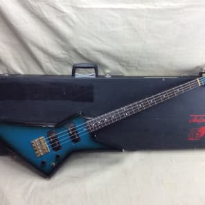 Vintage 1980's Aria Pro II ZZB Deluxe Bass Guitar Blue Burst
