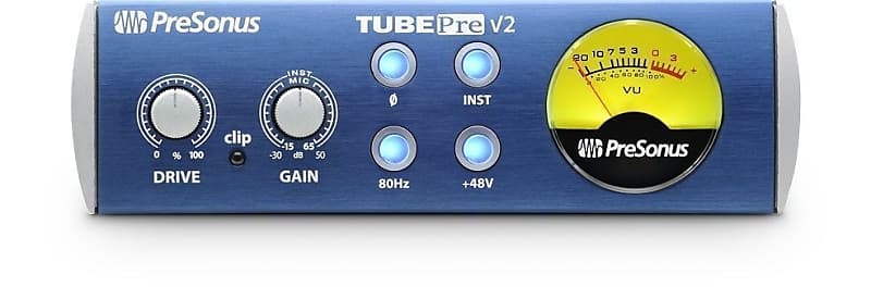 Presonus TubePre V2 Vacuum Tube Preamp + DI Direct Box, For Recording/Live Sound image 1