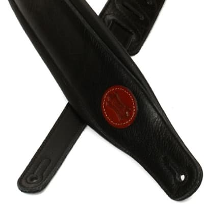 Levy's MSS2 Garment Leather Guitar Strap - Black image 1