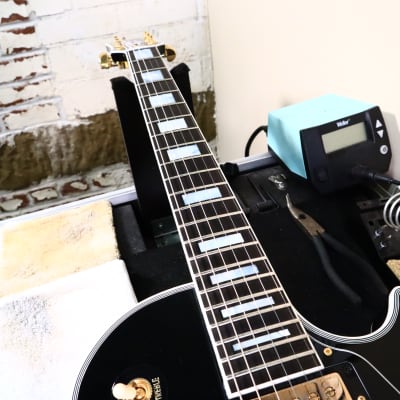 2021 Gibson Les Paul Custom Black Electric Guitar Gold Hardware Custom Shop image 23
